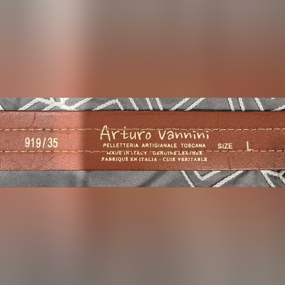Arturo Vannini Brown Leather Belt Size Large - Picture 2 of 4